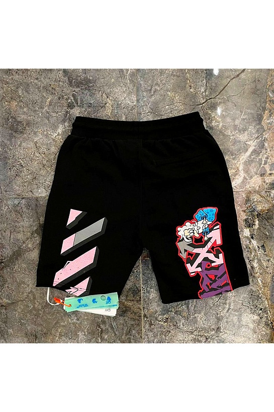 Мужские чёрные шорты Off-White wizard-print