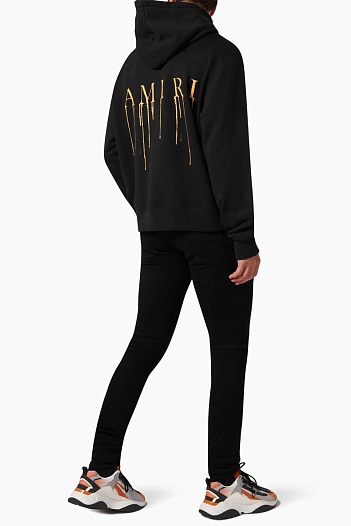 Мужское худи Amiri чёрного цвета logo-print   