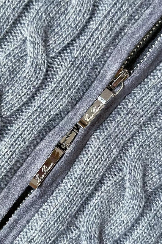 Кашемировый свитер Loro Piana Premium zip-up - Grey
