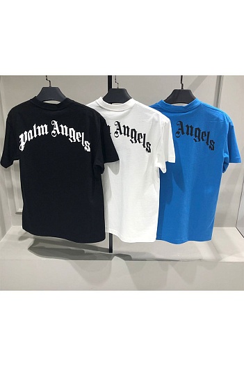 Синяя оверсайз футболка Palm Angels Shark   