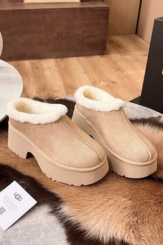 Женские замшевые ботинки UGG Heights Mini - Beige