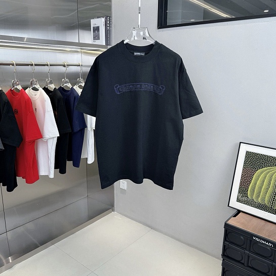 Чёрная оверсайз футболка Chrome Hearts Premium