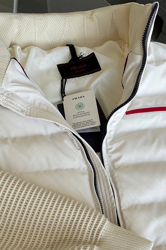 Куртка с вязаными рукавами Prada Linea Rossa - White
