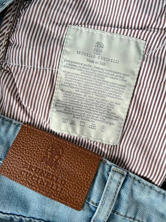Мужские облегчённые джинсы Brunello Cucinelli Premium Traditional Fit - Blue