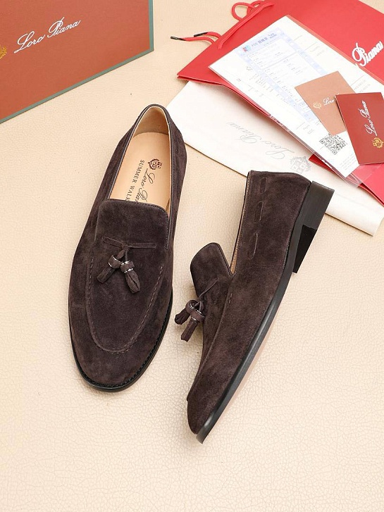 Замшевые лоферы Loro Piana tassel - Brown