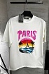 Мужская белая футболка Balenciaga Paris Tropical