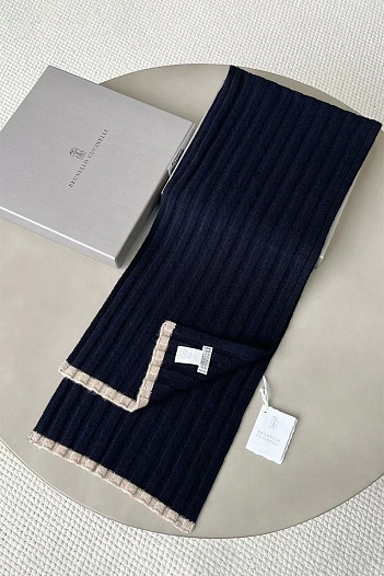 Кашемировый шарф Brunello Cucinelli Premium - Navy   