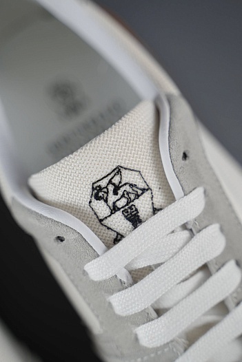 Мужские комбинированные кроссовки Brunello Cucinelli   