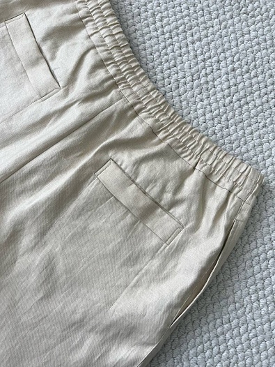Льняные шорты бежевого цвета Zegna premium   