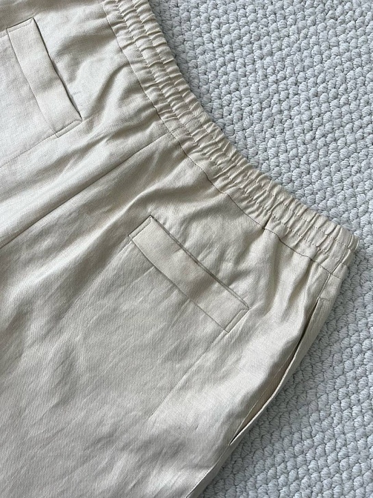Льняные шорты бежевого цвета Zegna premium