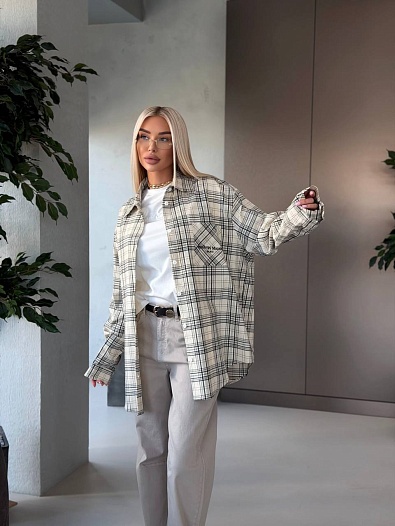 Женская оверсайз рубашка в клетку Maison Margiela premium   