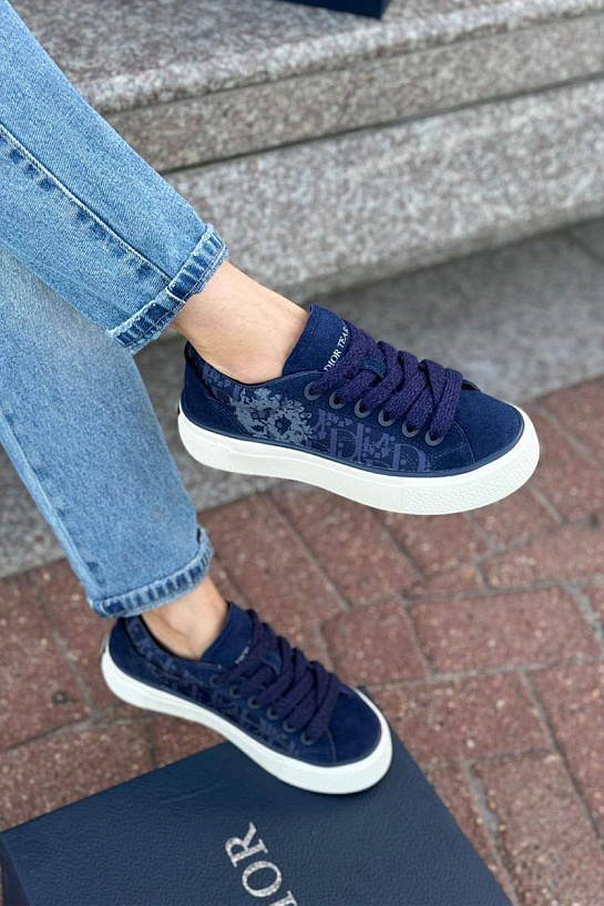 Женские комбинированные кроссовки Dior - Navy