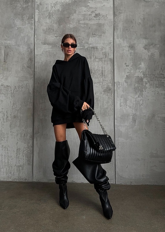 Женское худи Balenciaga чёрного цвета