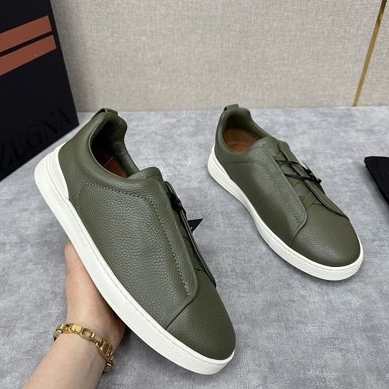 Мужские кроссовки Ermenegildo Zegna Triple Stitch Leather - Green