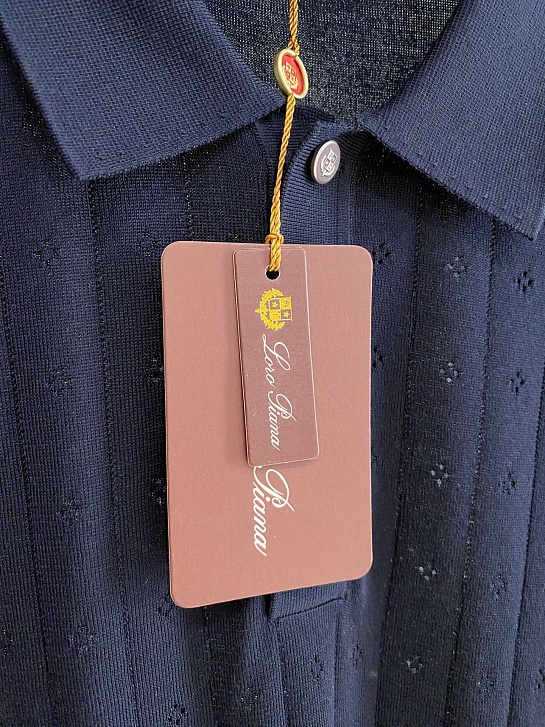 Мужское тёмно-синее поло Loro Piana premium