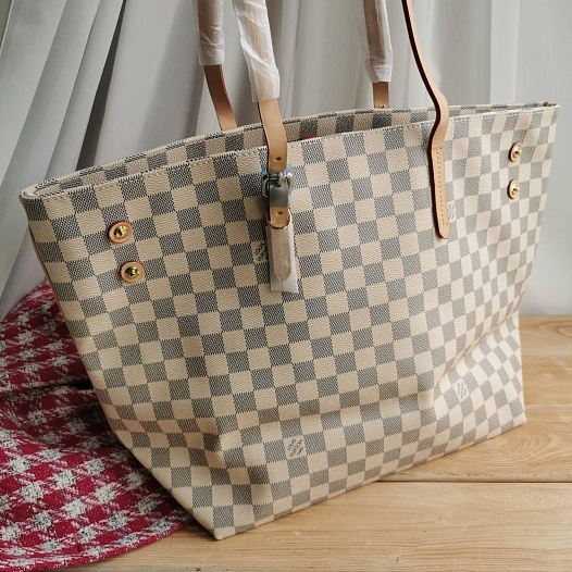 Женская кожаная сумка Louis Vuitton Neverfull Articles de Voyage 45x31 см (2 расцветки)   