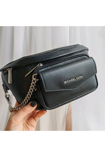Кожаная поясная сумка Michael Kors Perry 27x14 см - Black   