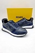 Кожаные кроссовки Fendi тёмно-синего цвета