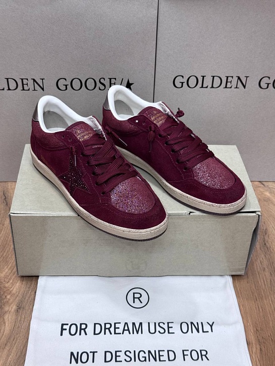 Женские замшевые кроссовки Golden Goose Ball Star premium