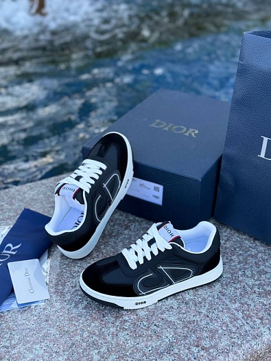 Женские комбинированные кроссовки Dior - Black   
