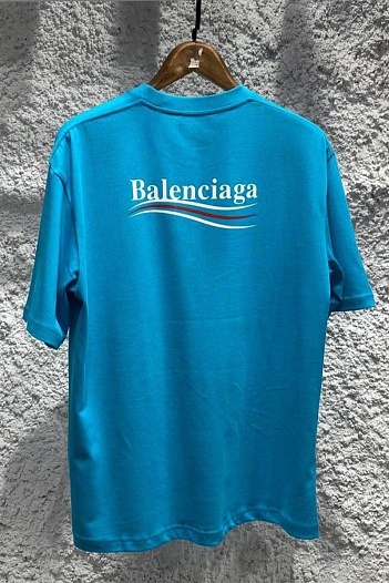 Синяя оверсайз футболка Balenciaga   