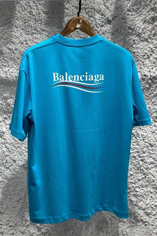 Синяя оверсайз футболка Balenciaga