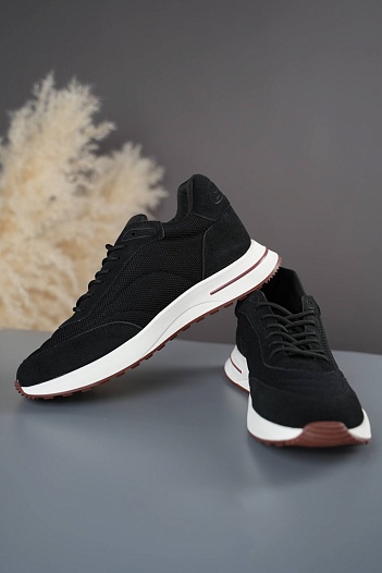 Мужские кроссовки Loro Piana Week End Walk - Black   