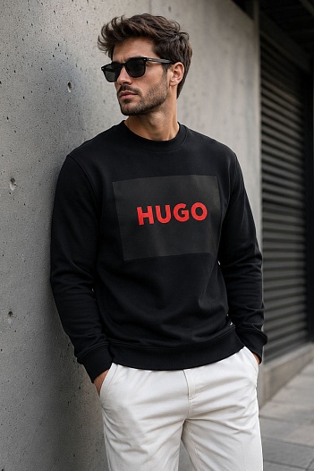 Чёрный свитшот Hugo Boss Duragol logo-print   