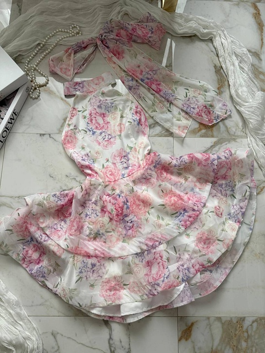 Женское платье с бантом Zimmermann розового цвета