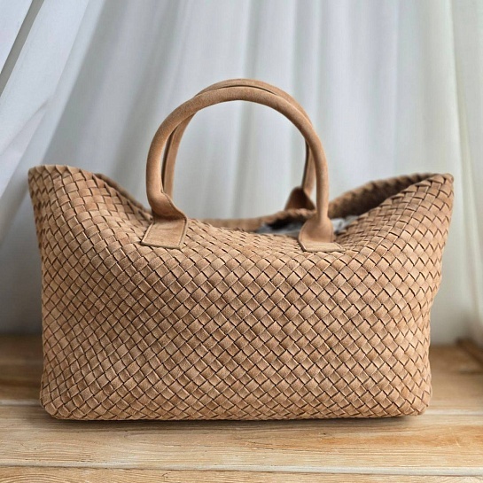Замшевая сумка Bottega Veneta Cabat 40x28 см - Brown