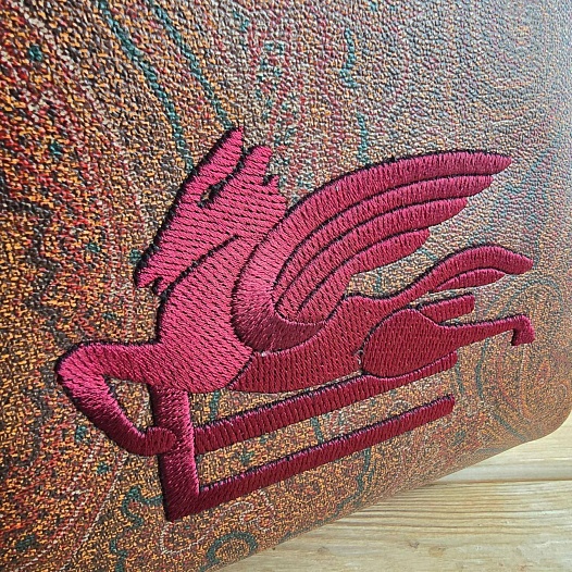 Кожаный рюкзак Etro с узором плейсли 30x24 см   