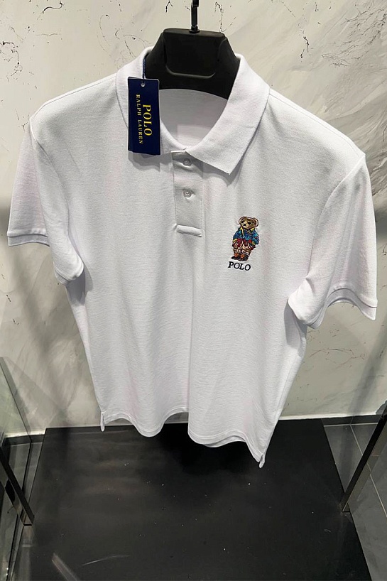 Мужское белое поло Polo Ralph Lauren "Bear"