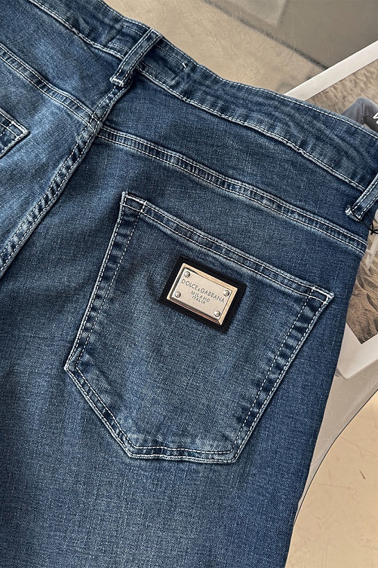 Мужские синие джинсы Dolce & Gabbana logo-plaque