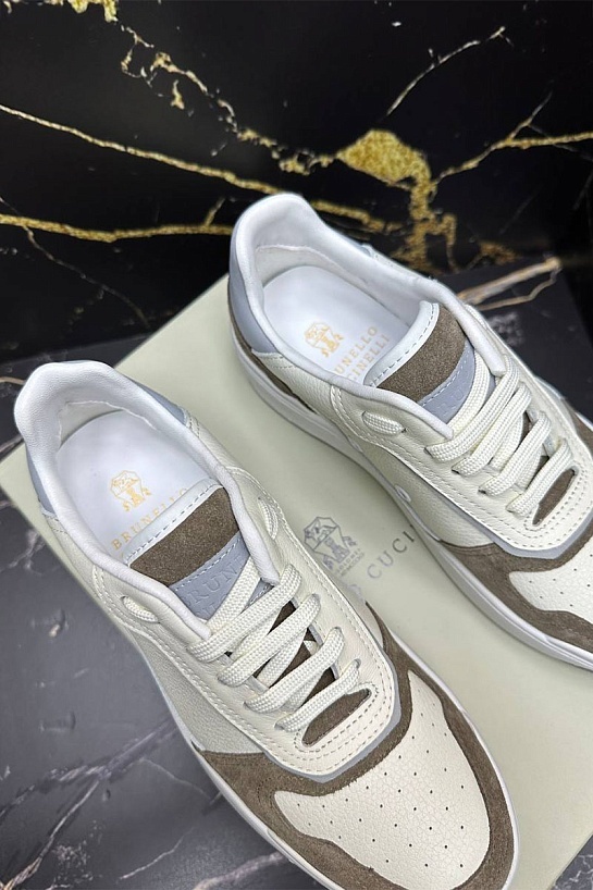 Мужские комбинированные кроссовки Brunello Cucinelli