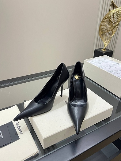 Женские кожаные туфли на каблуке Yves Saint Laurent premium   