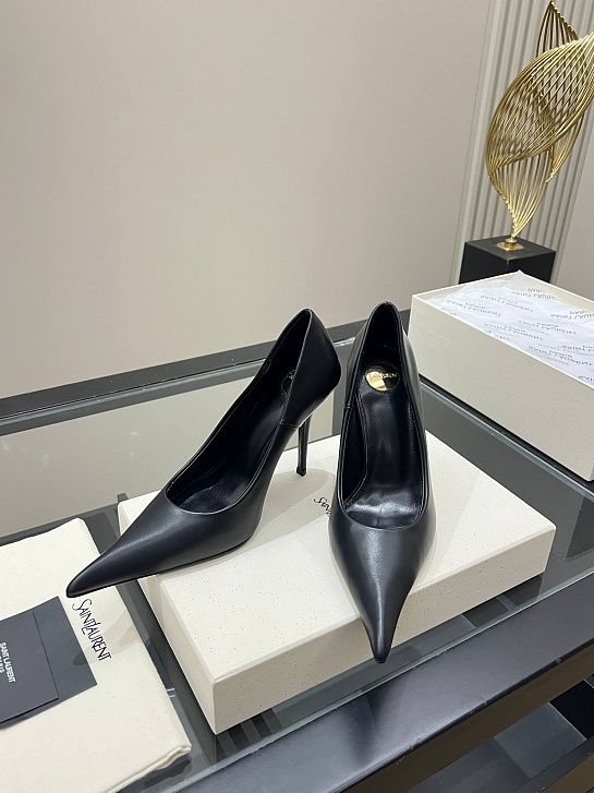 Женские кожаные туфли на каблуке Yves Saint Laurent premium