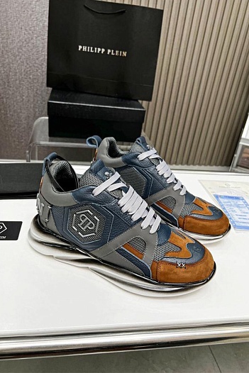 Мужские кроссовки Philipp Plein Hurricane - Blue / Brown   