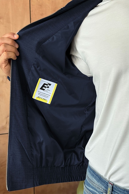 Мужской бомбер Zegna синего цвета