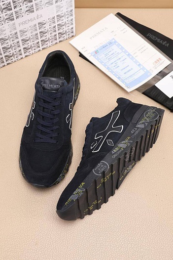 Тёмно-синие замшевые кроссовки Premiata Mick   