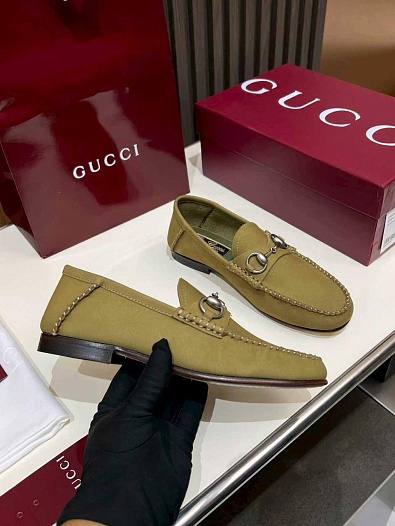 Женские замшевые лоферы Gucci GG premium   
