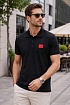 Мужское чёрное поло Hugo Boss classic badge