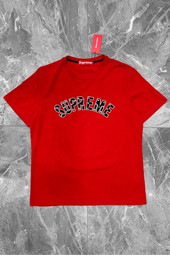 Мужская красная футболка Supreme Arc Logo   