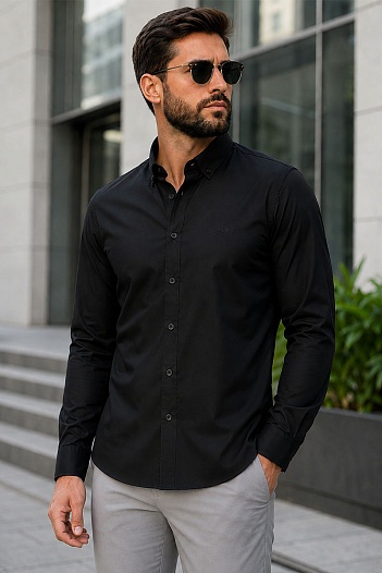Мужская чёрная рубашка Armani Exchange   