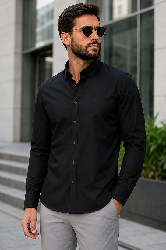 Мужская чёрная рубашка Armani Exchange