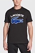 Мужская чёрная футболка Lacoste logo-print