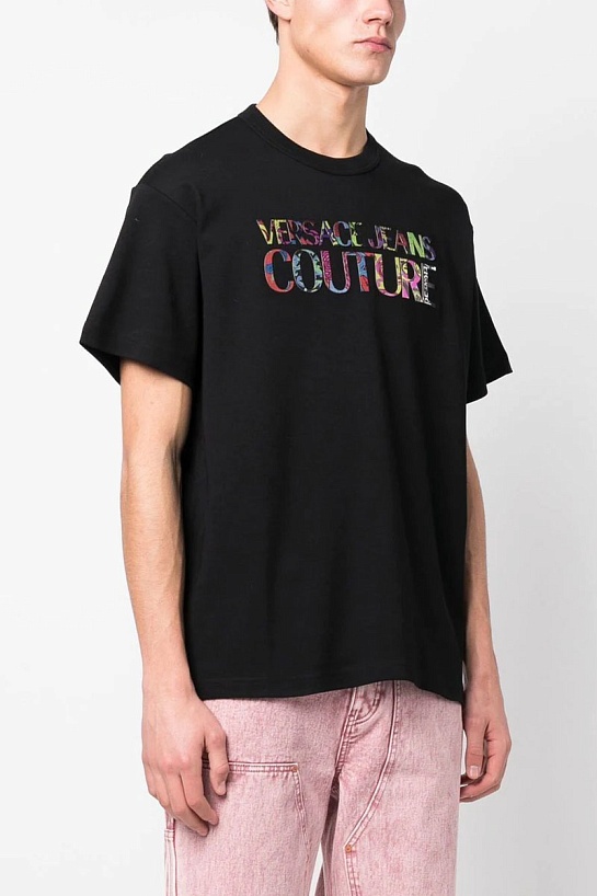 Мужская чёрная футболка Versace Jeans Couture