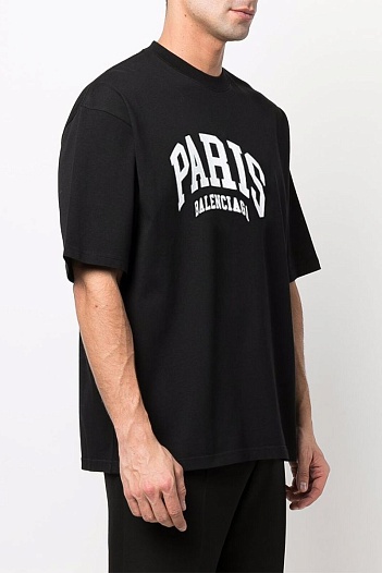 Оверсайз футболка Balenciaga Paris - Black   