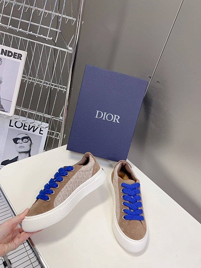 Женские комбинированные кроссовки Dior - Brown   