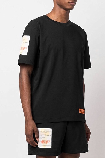 Чёрная оверсайз футболка Heron Preston   