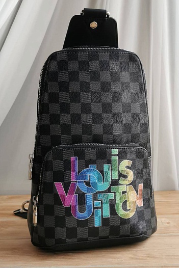 Кожаная сумка Louis Vuitton Avenue Sling Damier Graphite 31x20x10 см   